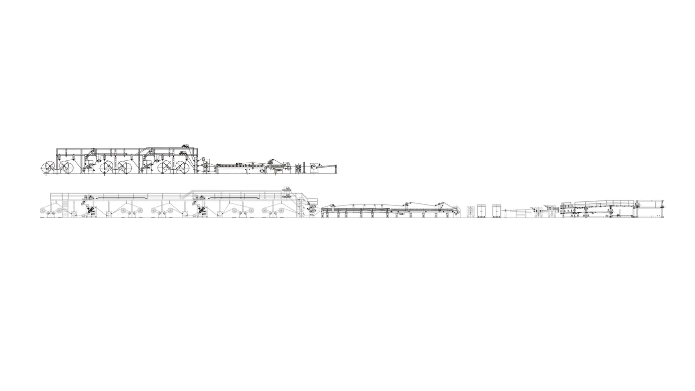 Eco Corrugated Cardboard Production Line – technical schematic